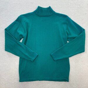 Vintage The Limited Teal Wool Turtleneck Knit Sweater Size Medium